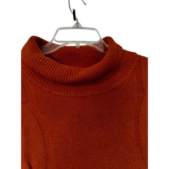 3289) C&A Est 1841 Burnt Orange Cowl Neck Cable Knit Wool Blend Sweater XXL - Picture 2 of 11